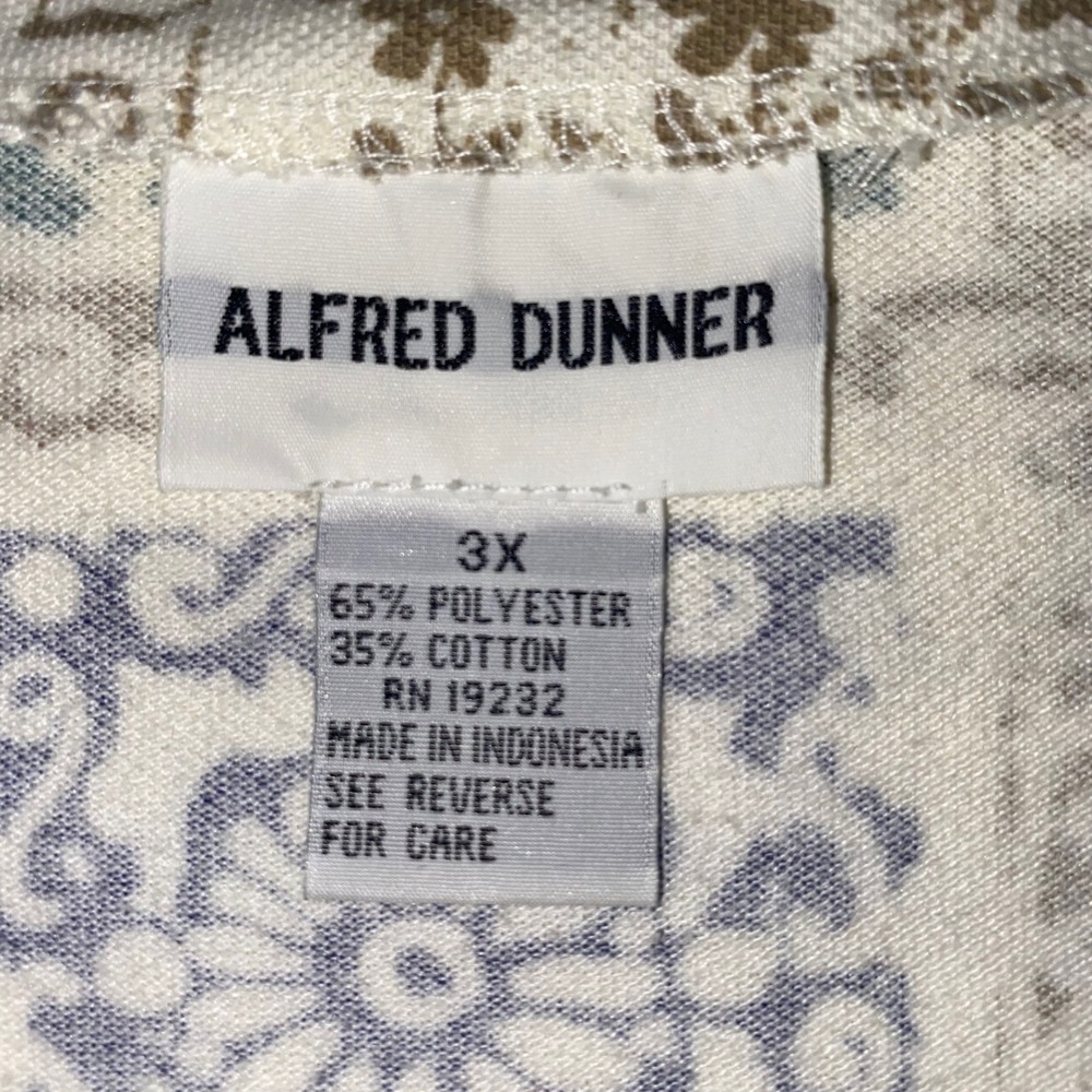 Alfred Dunner Women's‎ 3X Square Neck Patchwork Print Short Sleeve Top - Picture 2 of 6